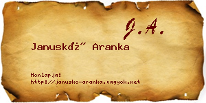 Januskó Aranka névjegykártya